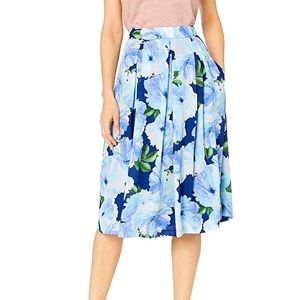 Tahari Floral Pleat MIDI Skirt
